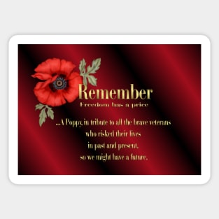 Remember Veterans Poppy Sticker